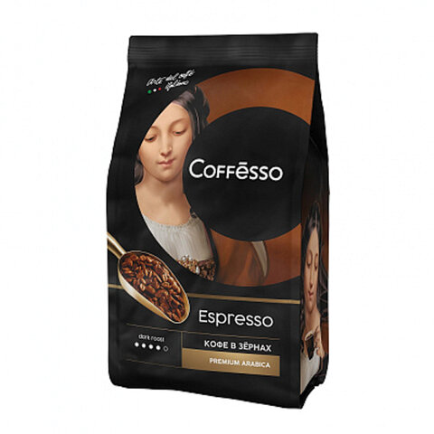 Кофе в зернах COFFESSO "Espresso", 1000 г, вакуумная упаковка, 101215