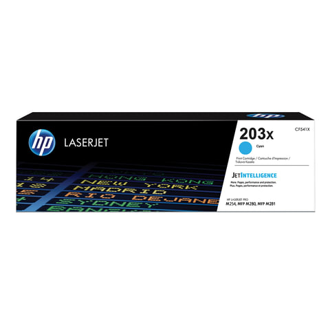 Картридж лазерный HP (CF541X) LaserJet Pro M254/M280/M281, №203X, голубой, оригинальный, ресурс 2500 страниц