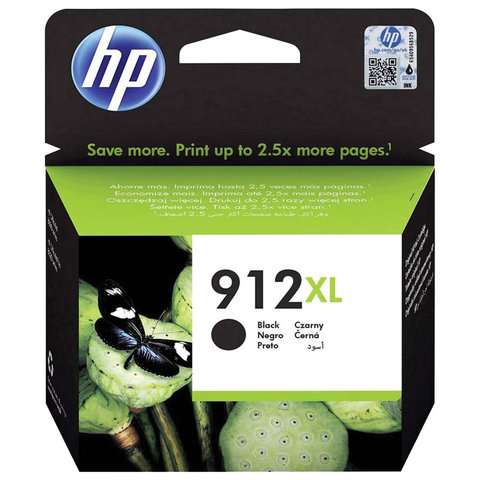 Картридж струйный HP (3YL84AE) для HP OfficeJet Pro 8023, №912XL черный, ресурс 825 страниц, оригинальный