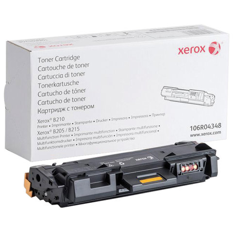 Тонер-картридж XEROX (106R04348) для B205/B210/B215, оригинальный, ресурс 3000 страниц