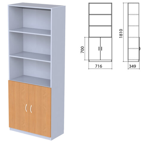Шкаф полузакрытый "Бюджет", 716х349х1810 мм, груша ароза (КОМПЛЕКТ)