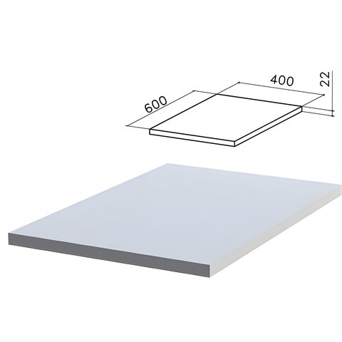 Крышка для тумбы приставной "Монолит", 400х600х22 мм, серый, ТМ02.11