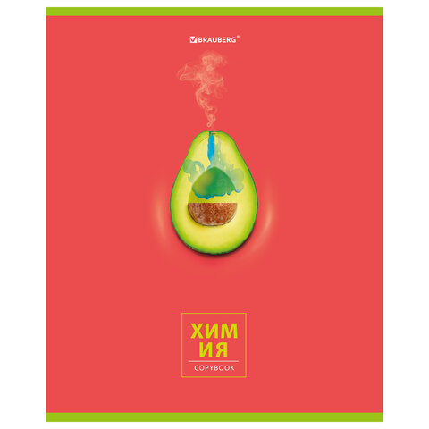 Тетрадь предметная "AVOCADO" 48 л., глянцевый лак, ХИМИЯ, клетка, BRAUBERG, 404284